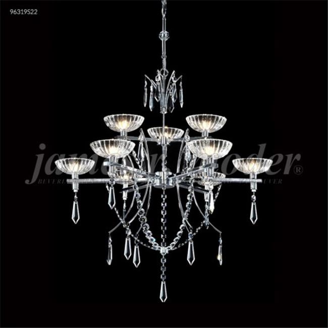 James R Moder 96319S22 Medallion Fashion 9 Light Crystal Chandelier Silver Imperial Crystal Clear