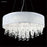 James R Moder 96356S2W-74 Round 9 Light Crystal Chandelier Silver Imperial Crystal Clear And White Pleated Shade