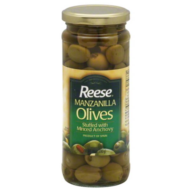 REESE OLIVE STFD ANCHOVY-10 OZ -Pack of 12