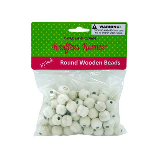 Round wooden beads - Case of 50