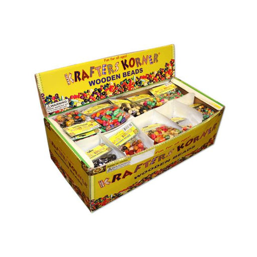 Bulk Buys CC100-150 Colored Wooden Beads Counter Top Display&#44; 150 Piece