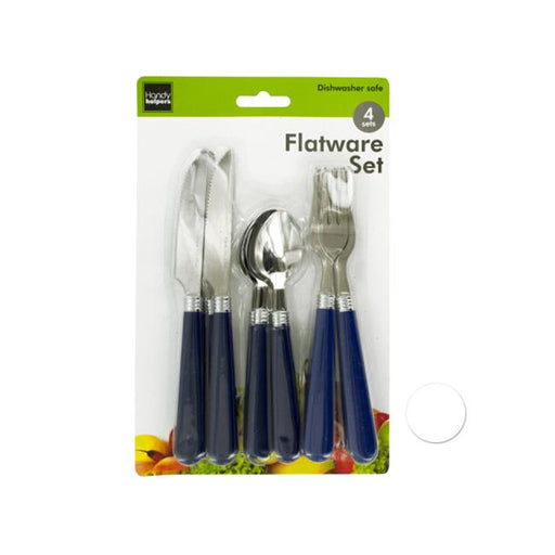 Bulk Buys OL179-16 Flatware Set with Plastic Handles&#44; 16 Piece