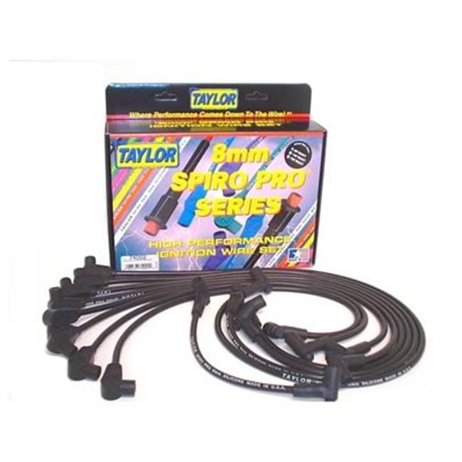 TAYLOR CABLE 74002 90 Degree Black Wire Core Spark Plug Set