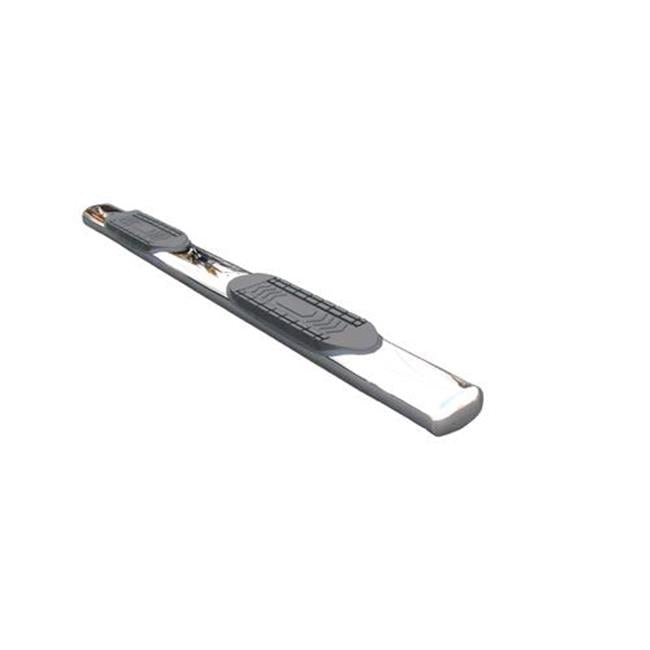 A8210S 6 In. Oval Straight Nerf Bar - 2 Step Pad&#44; Silver&#44; 2009-2014 Ford F-150