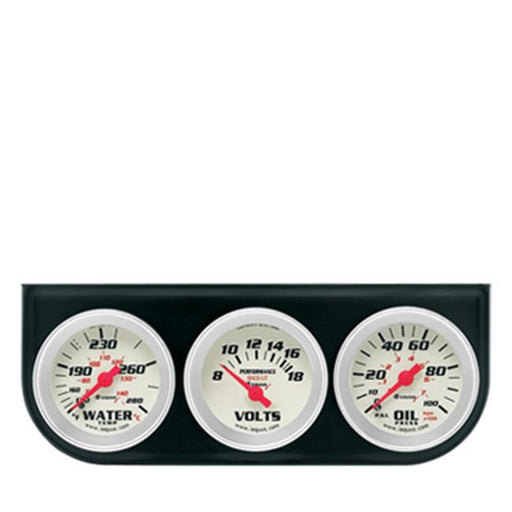 8200 2 In. Chrome Volt Triple Gauge Kit