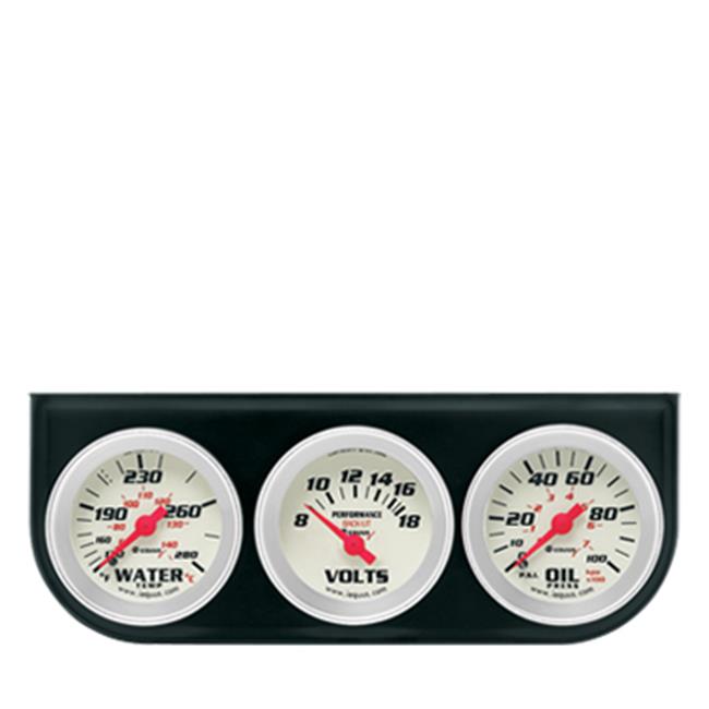 8200 2 In. Chrome Volt Triple Gauge Kit