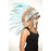 Kayso SH006 Short Length Hand-Made Brown Synthetic Fur Teal Feather Headdress