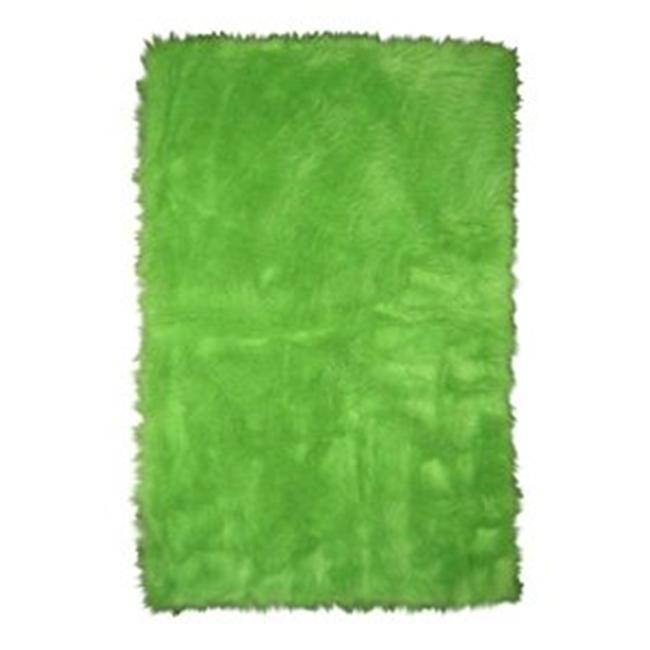 LA Rug FLK-004-3958 Flokati Lime Green- Lime Green