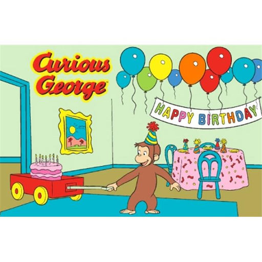 LA Rug CG-03 3958 Curious George &quot;Birthday&quot; Juvenile Accent Rug