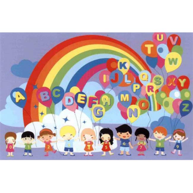 La Rug FT-512 6810 6.67 ft. x 10 ft. Educational Balloons Rectangular Rug
