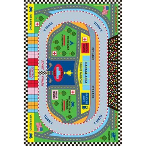 LaRug FT-120 5178 Fun Time Rug Speedway Multi Colored - 51 x 78 In.
