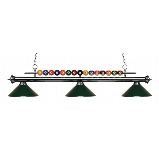Zlite 170GM-MDG 3 Billiard Light with Shade - Dark Green
