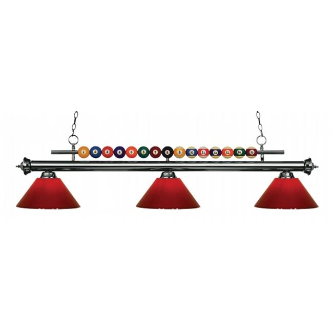Zlite 170GM-PRD 3 Billiard Light with Shade - Red