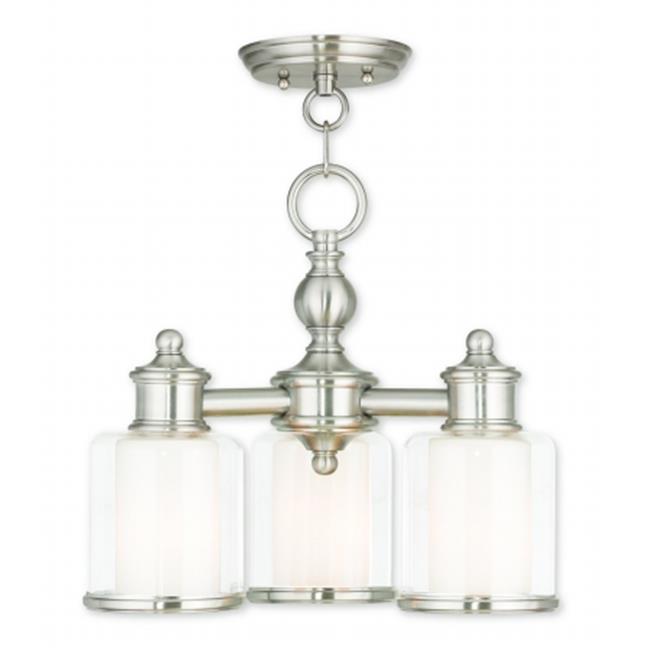 Middlebush 40203-91 Brushed Nickel Convertible Mini Chandelier & Ceiling Mount Light&#44; 13.75 in.