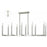 Alpine 40259-91 Brushed Nickel Linear Chandelier Light&#44; 18.5 - 48.5 x 16 in.