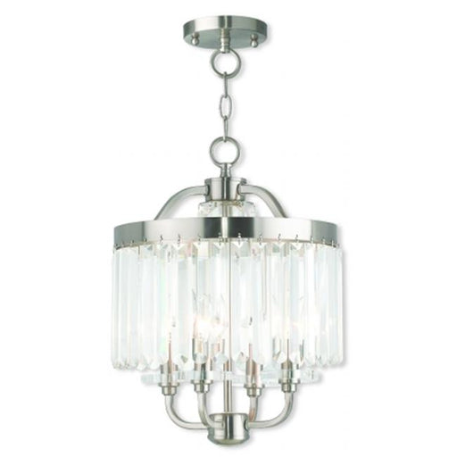 Ashton 50543-91 Brushed Nickel Convertible Mini Chandelier & Ceiling Mount Light&#44; 18 in.