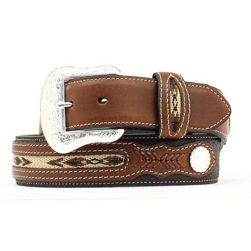 Top Hand by Nocona Belt 50 Inch Mens Top Hand Fabric Inset Belt