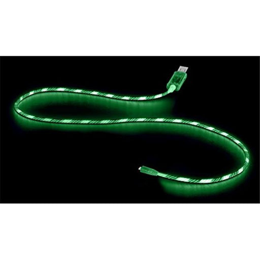 Electroluminescent Visual Light Charge & Sync Micro USB Cable&#44; Green