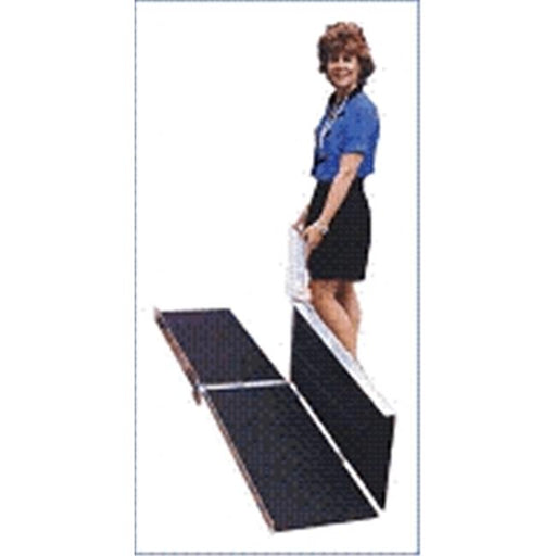 Prairie View Industries 8-ft x 30-in Portable Multifold Wheelchair Ramp 800 lb. Weight Capacity  Maximum 16-in Rise