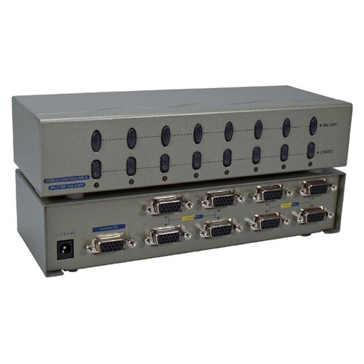 QVS MSV608P4PC 400 MHz 8 Port VGA Video Splitter & Distribution Amplifier with Port On & Off Switch