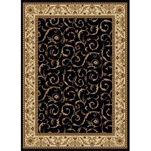 Radici 1599-1510-BLACK Como Rectangular Black Transitional Italy Area Rug&#44; 3 ft. 3 in. W x 4 ft. 11 in. H