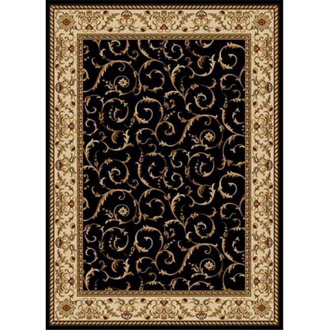 Radici 1599-1510-BLACK Como Rectangular Black Transitional Italy Area Rug&#44; 3 ft. 3 in. W x 4 ft. 11 in. H