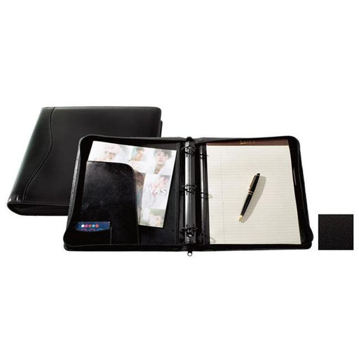 Raika TN 137 BLK Three Ring Zipper Binder - Black
