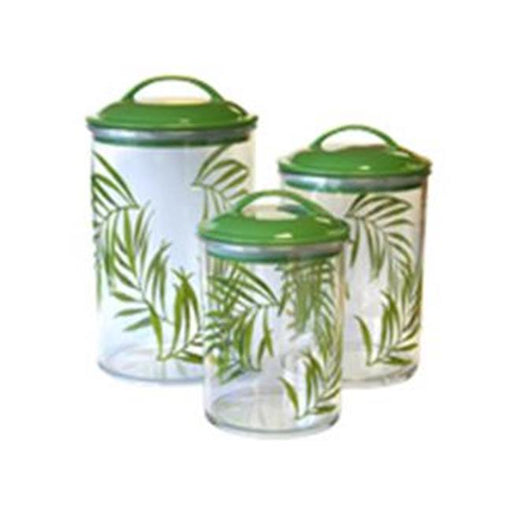 Reston Lloyd 11140 3pc Acrylic Canister Set  Corelles Bamboo Leaf