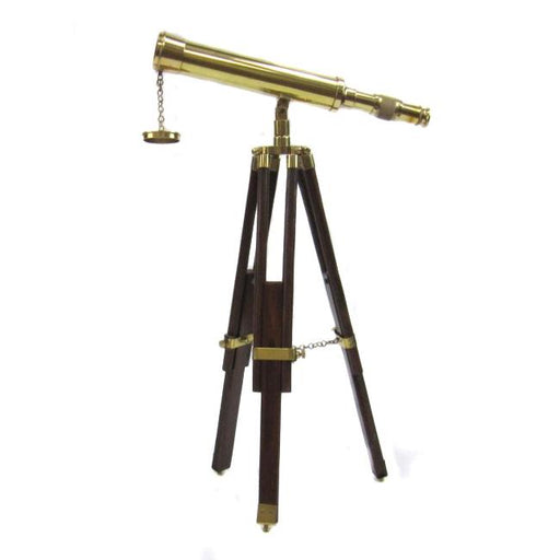 EcWorld Enterprises 88A16584RB Replica Brass Table Top Telescope With Wooden Stand