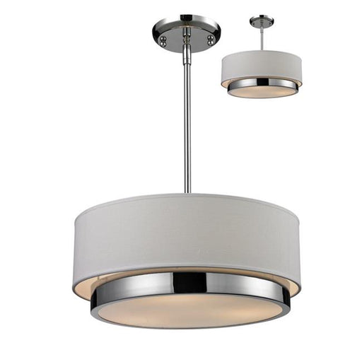Z-Lite 186-16- 3 Light Chandelier Chrome Steel  Fabric