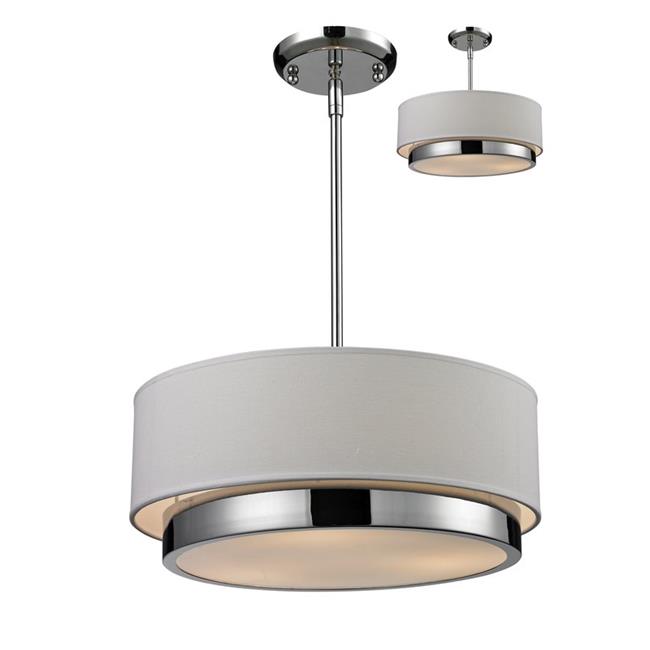 Z-Lite 186-16- 3 Light Chandelier Chrome Steel  Fabric