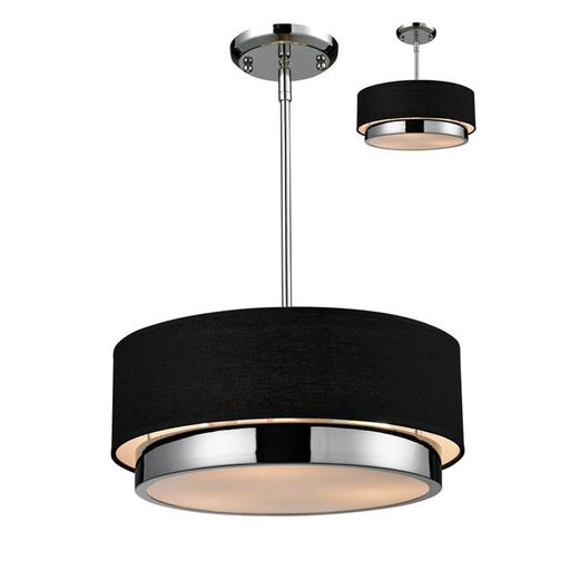 Z-Lite 187-16- 3 Light Chandelier Chrome Steel  Fabric