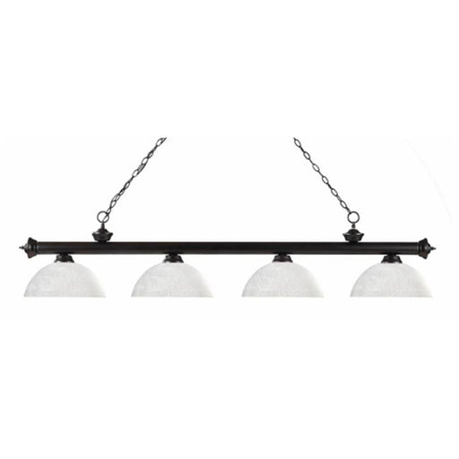 Z-Lite 200-4BRZ-DWL14- 4 Light Billiard Light Bronze Steel  Glass