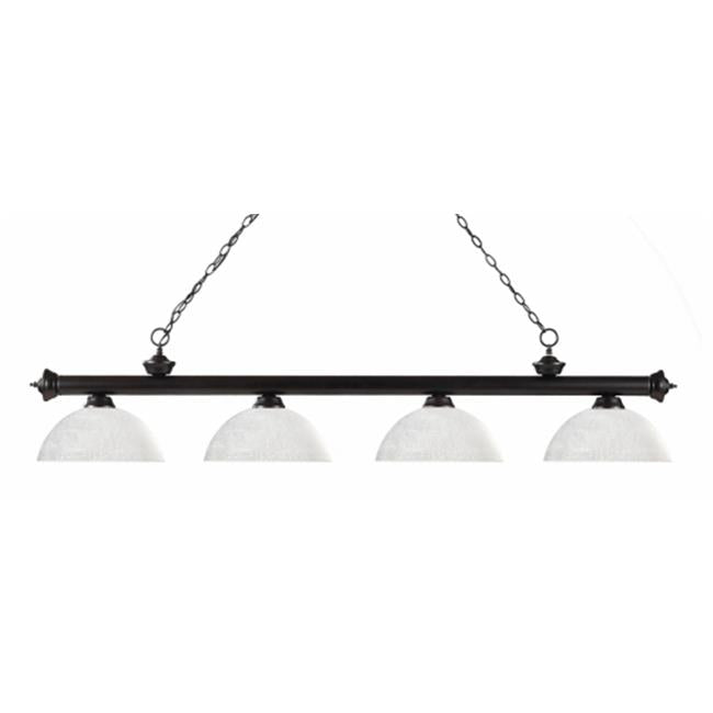 Z-Lite 200-4BRZ-DWL14- 4 Light Billiard Light Bronze Steel  Glass
