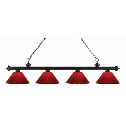 Z-Lite 200-4BRZ-PRD- 4 Light Billiard Light Bronze Steel  Plastic