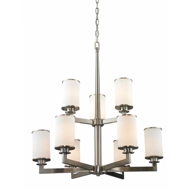 Z-Lite 412-9- 9 Light Chandelier Brushed Nickel Steel  Glass