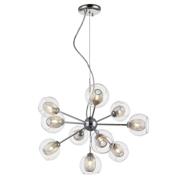 Z-Lite 905-10C- 10 Light Chandelier Chrome  Steel  Glass + Iron