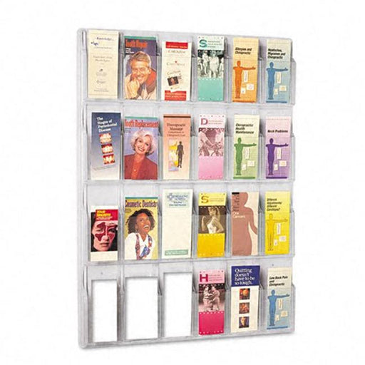 Safco 5601CL 24 Pamphlet Reveal Display in Clear