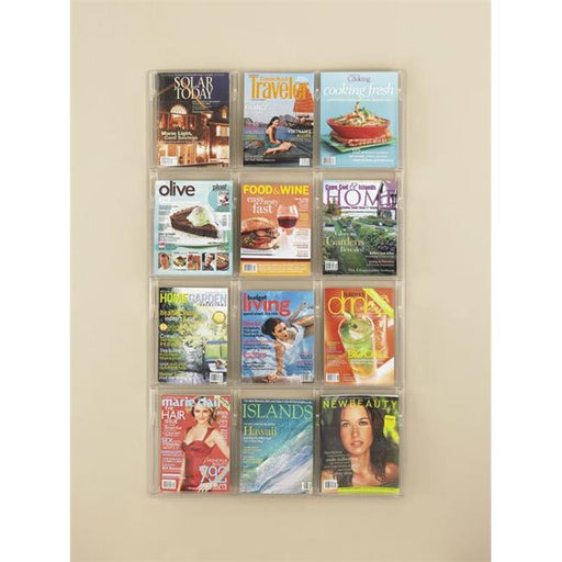 Safco 5602CL 12 Magazine Reveal Display in Clear
