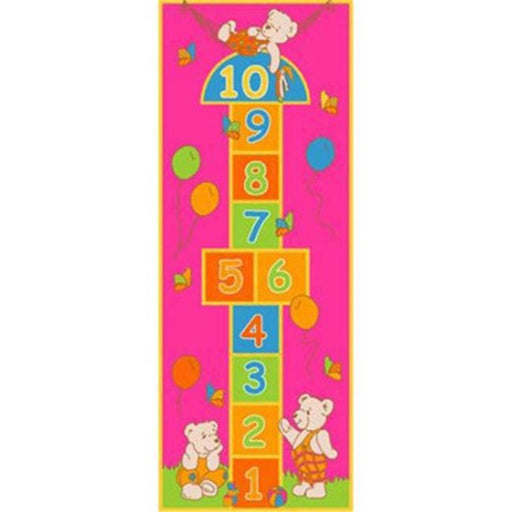 Sintechno SA-HOPINK27 Playful Hopscotch Pink Area Rug&#44; 2.5 x 7 ft.