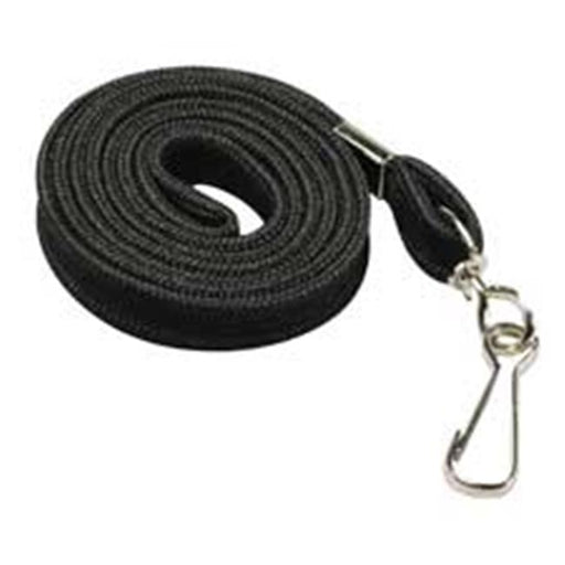 Baumgartens BAU65619 Flat Lanyards&#44; With Hook&#44; 36 in. L&#44; 100-BX&#44; Black