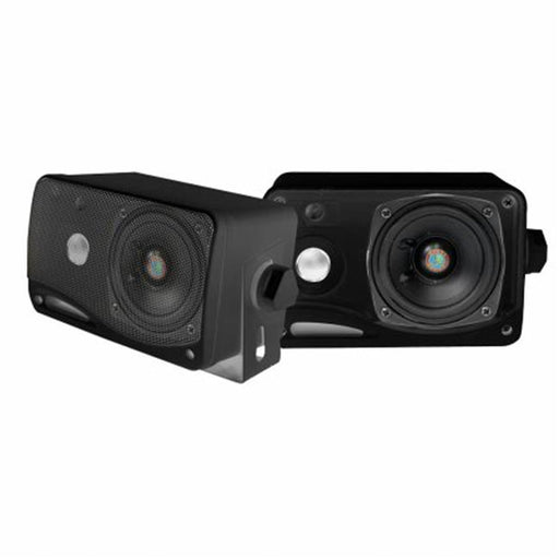 SOUND AROUND-PYLE INDUSTRIES  3.5 in. 200 Watt 3-Way Weather Proof Mini Box Speaker System - Black
