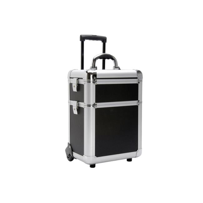 TZ Case AB-311T BH Wheeled Two Section Beauty Case&#44; Black Hole - 16.5 x 8.25 x 12 in.
