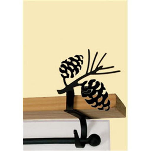 Village Wrought Iron CUR-SB-89 Pinecone Curtain Shelf Brackets