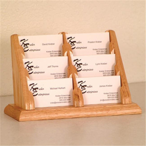 Wooden Mallet BCC2-6LO 6 Pocket Countertop Business Card Holder in Light Oak