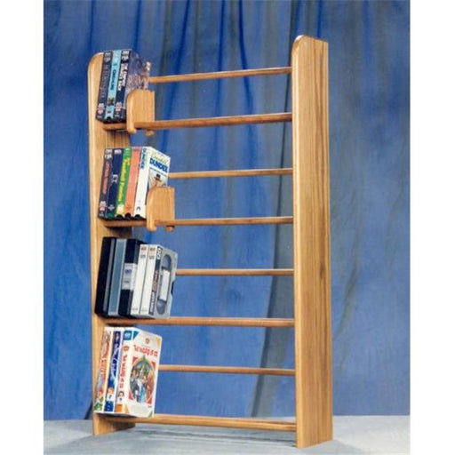 Solid Oak 4 Row Dowel DVD-VHS Rack