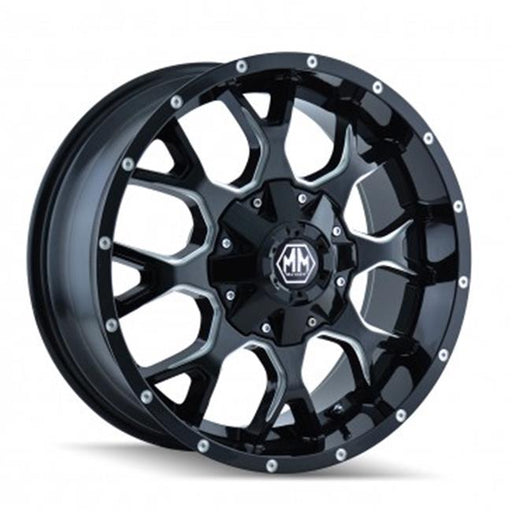 Mayhem 8015-8937M 6-139.7&#44; 6-135 PCD Warrior Black Milled Spokes Wheel