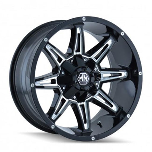 Mayhem 8090-7956M18 5-114.3&#44; 5-127 PCD Rampage Black Milled Spokes Wheel
