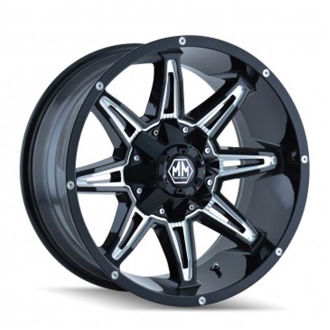 Mayhem 8090-7956M18 5-114.3&#44; 5-127 PCD Rampage Black Milled Spokes Wheel