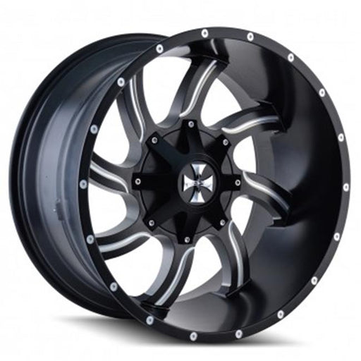 Calioffroad 9102-2278M 8-180 PCD Twisted Satin Black & Milled Spokes Wheel